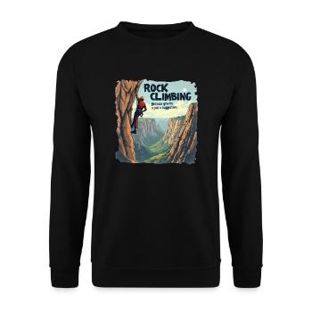 L’escalade - parce que la gravité n’est qu’une suggestion - Sweat-shirt Unisexe - noir - Devant - Alina (178cm) & Michal (187cm)