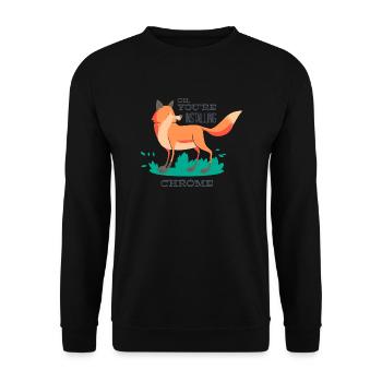 Fuchs-Chrome,Firefox Netz Browser Internet www - Unisex Pullover - Schwarz - Vorne - Alina (178cm) & Michal (187cm)