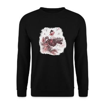 Thelwell - Pony outside in nature - Sweat-shirt Unisexe - noir - Devant - Alina (178cm) & Michal (187cm)