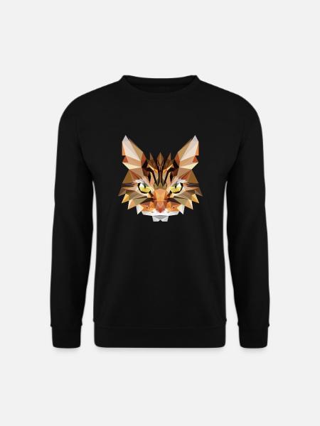 Cat polygonal Cat Tiger Cat - Unisex Sweatshirt - black