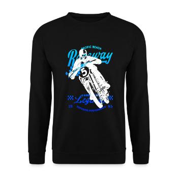 Motorrad Vintage Caferacer - Unisex Pullover - Schwarz - Vorne - Alina (178cm) & Michal (187cm)