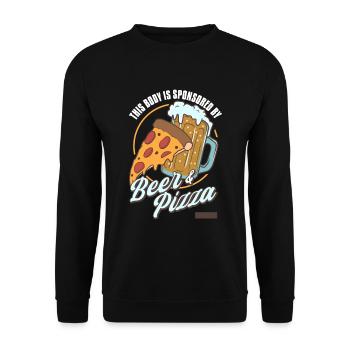 This body is sponsored by Beer & Pizza - Unisex Sweatshirt - black - Front - Alina (178cm) & Michal (187cm)