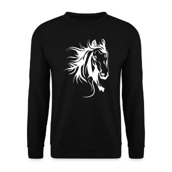 Amoureux des chevaux Tête de cheval Chevaux - Sweat-shirt Unisexe - noir - Devant - Alina (178cm) & Michal (187cm)