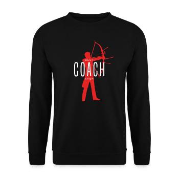 Best Archer Coach Archery Sports Mentor Gift Idea - Unisex Sweatshirt - black - Front - Alina (178cm) & Michal (187cm)