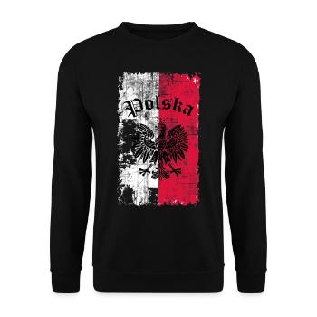 Polska - Unisex Sweatshirt - black - Front - Alina (178cm) & Michal (187cm)