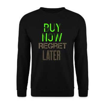 Shopping Humor Bedauern Minimalist Geometric Funny S - Unisex Pullover - Schwarz - Vorne - Alina (178cm) & Michal (187cm)