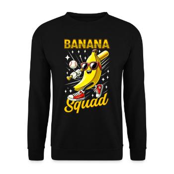 Retro Banana Novelty Men Women Kids Funny Banana - Sweat-shirt Unisexe - noir - Devant - Alina (178cm) & Michal (187cm)