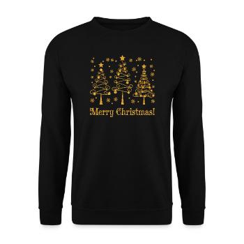 Arbre de Noël Joyeux Arbre de Noël Festif - Sweat-shirt Unisexe - noir - Devant - Alina (178cm) & Michal (187cm)