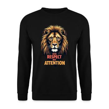 Recherchez le respect et non l’attention - Sweat-shirt Unisexe - noir - Devant - Alina (178cm) & Michal (187cm)