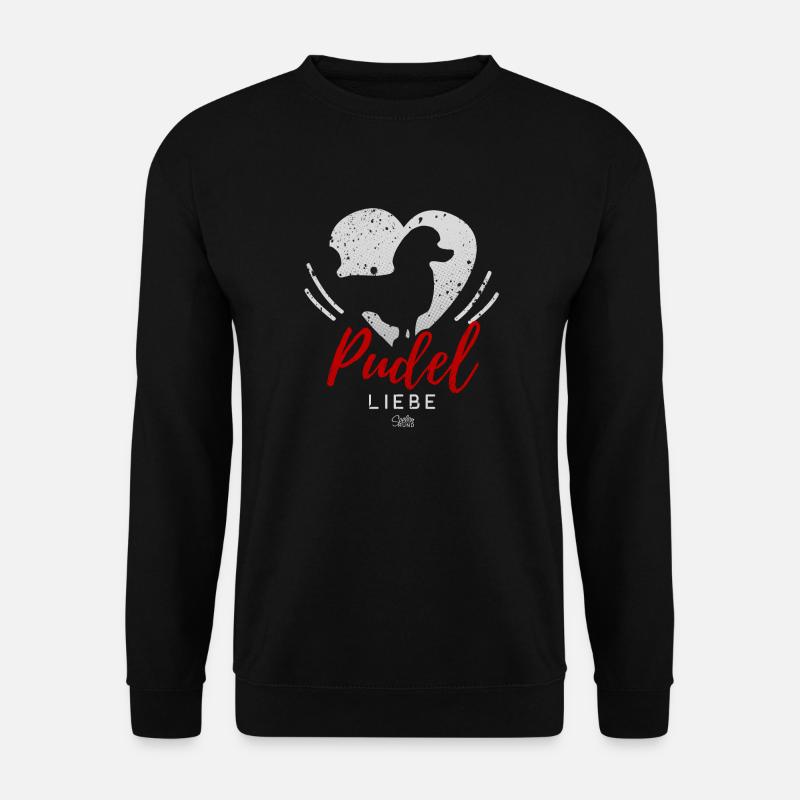 Pudel Liebe mit Herz - Unisex Pullover - Schwarz