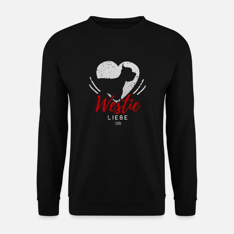 West Highland White Terrier Liebe mit Herz -Westie - Unisex Pullover - Schwarz