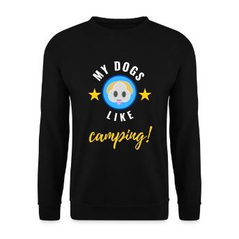 Meine Hunde lieben Camping! - Unisex Pullover - Schwarz - Vorne - Alina (178cm) & Michal (187cm)