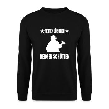 Feuerwehr - Unisex Pullover - Schwarz - Vorne - Alina (178cm) & Michal (187cm)