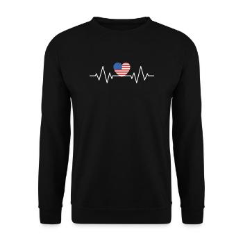 American pulse - Unisex Pullover - Schwarz - Vorne - Alina (178cm) & Michal (187cm)