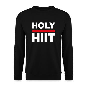 Holy HIIT - Unisex Pullover - Schwarz - Vorne - Alina (178cm) & Michal (187cm)