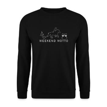 WEEKEND DEVISE - Sweat-shirt Unisexe - noir - Devant - Alina (178cm) & Michal (187cm)