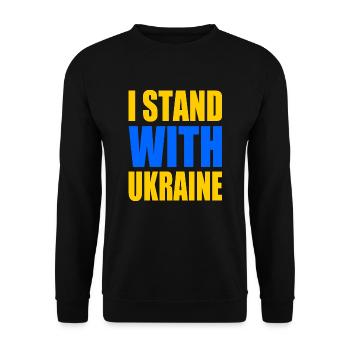 I stand with ukraine - Unisex Pullover - Schwarz - Vorne - Alina (178cm) & Michal (187cm)