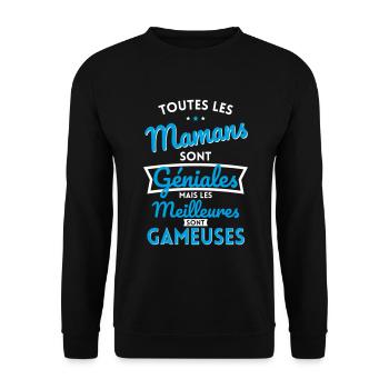 Mamans sont géniales les meilleures sont Gameuses - Sweat-shirt Unisexe - noir - Devant - Alina (178cm) & Michal (187cm)