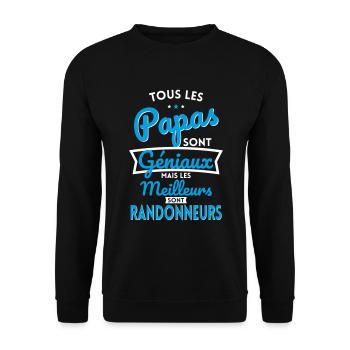 Papas géniaux mais les meilleurs sont Randonneurs - Sweat-shirt Unisexe - noir - Devant - Alina (178cm) & Michal (187cm)