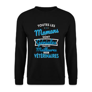 Mamans géniales les meilleures sont Vétérinaires - Sweat-shirt Unisexe - noir - Devant - Alina (178cm) & Michal (187cm)
