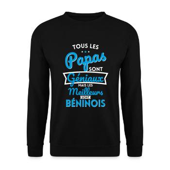 Papas géniaux mais les meilleurs sont Béninois - Sweat-shirt Unisexe - noir - Devant - Alina (178cm) & Michal (187cm)