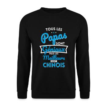 Papas géniaux mais les meilleurs sont Chinois - Sweat-shirt Unisexe - noir - Devant - Alina (178cm) & Michal (187cm)