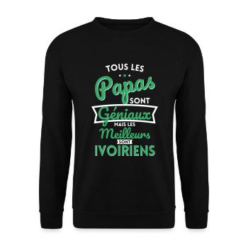Papas géniaux mais les meilleurs sont Ivoiriens - Sweat-shirt Unisexe - noir - Devant - Alina (178cm) & Michal (187cm)