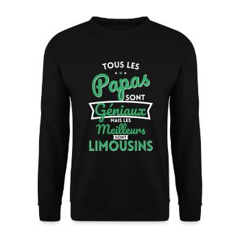 Papas géniaux mais les meilleurs sont Limousins - Sweat-shirt Unisexe - noir - Devant - Alina (178cm) & Michal (187cm)