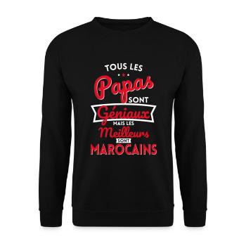 Papas géniaux mais les meilleurs sont Marocains - Sweat-shirt Unisexe - noir - Devant - Alina (178cm) & Michal (187cm)
