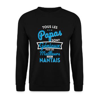 Papas géniaux mais les meilleurs sont Nantais - Sweat-shirt Unisexe - noir - Devant - Alina (178cm) & Michal (187cm)