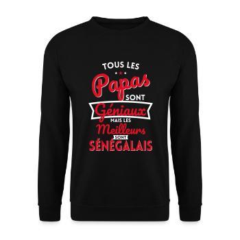 Papas géniaux mais les meilleurs sont Sénégalais - Sweat-shirt Unisexe - noir - Devant - Alina (178cm) & Michal (187cm)