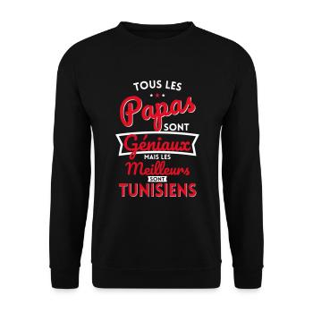 Papas géniaux mais les meilleurs sont Tunisiens - Sweat-shirt Unisexe - noir - Devant - Alina (178cm) & Michal (187cm)