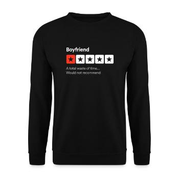 Freund, eine totale Zeitverschwendung... Sarkastisch ein - Unisex Pullover - Schwarz - Vorne - Alina (178cm) & Michal (187cm)