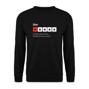 Diät, eine totale Zeitverschwendung... Sarkastisch mit einem Stern - Unisex Pullover - Schwarz - Vorne - Alina (178cm) & Michal (187cm)