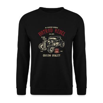 HOTROD AMERICAN - Hotrod Shirt Design - Sweat-shirt Unisexe - noir - Devant - Alina (178cm) & Michal (187cm)