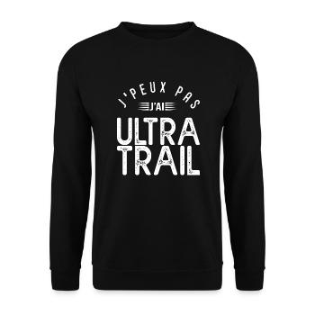 J'peux pas j'ai ultra-trail cadeau sport trail - Sweat-shirt Unisexe - noir - Devant - Alina (178cm) & Michal (187cm)
