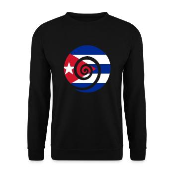 Cuba Flag Caribbean Vacation Cuba Travel Havana - Unisex Sweatshirt - black - Front - Alina (178cm) & Michal (187cm)