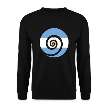 Drapeau Argentine Amérique du Sud Drapeau Argentine - Sweat-shirt Unisexe - noir - Devant - Alina (178cm) & Michal (187cm)