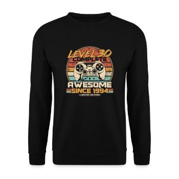 30th Birthday Gamer Born in 1994 - Unisex Sweatshirt - black - Front - Alina (178cm) & Michal (187cm)