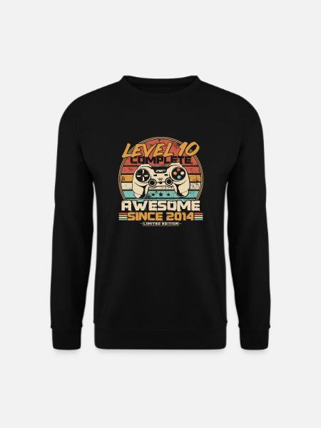 10. Geburtstag Gamer Jahrgang 2014 geboren - Unisex Pullover - Schwarz
