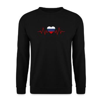 Battement de cœur de la Russie - Sweat-shirt Unisexe - noir - Devant - Alina (178cm) & Michal (187cm)