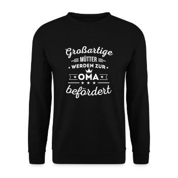 Oma - Großartige Mütter - Unisex Pullover - Schwarz - Vorne - Alina (178cm) & Michal (187cm)