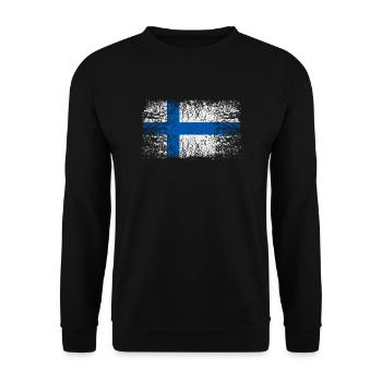 Finnland 002 AllroundDesigns - Unisex Pullover - Schwarz - Vorne - Alina (178cm) & Michal (187cm)