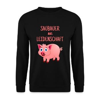 clean farmer, pig farmer, farmer, animal husbandry - Unisex Sweatshirt - black - Front - Alina (178cm) & Michal (187cm)
