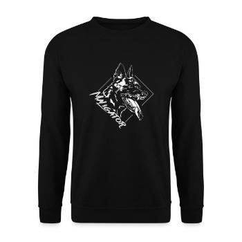 BELGIAN MALINOIS Maligator Hundesport Wilsigns - Unisex Pullover - Schwarz - Vorne - Alina (178cm) & Michal (187cm)