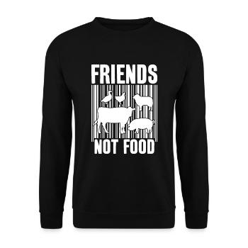 FRIENDS NOT FOOD VEGAN VEGANS - Unisex Sweatshirt - black - Front - Alina (178cm) & Michal (187cm)