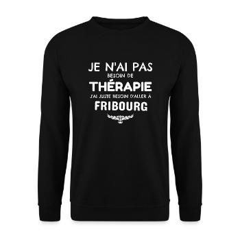 Fribourg thérapie - Sweat-shirt Unisexe - noir - Devant - Alina (178cm) & Michal (187cm)
