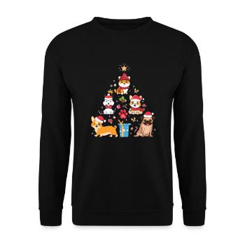 Weihnachten Santa Claus Merry Christmas - Unisex Sweatshirt - black - Front - Alina (178cm) & Michal (187cm)