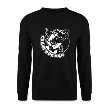 CRAZY DOG DAD Dog Saying Dogs Father Wilsigns - Unisex Sweatshirt - black - Front - Alina (178cm) & Michal (187cm)