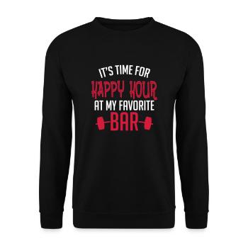 it's time for happy hour at my favorite bar B 2c - Unisex Sweatshirt - black - Front - Alina (178cm) & Michal (187cm)